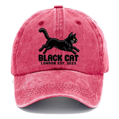 Black Cat London Pixel Art Classic Cap – Pomegranate Blush