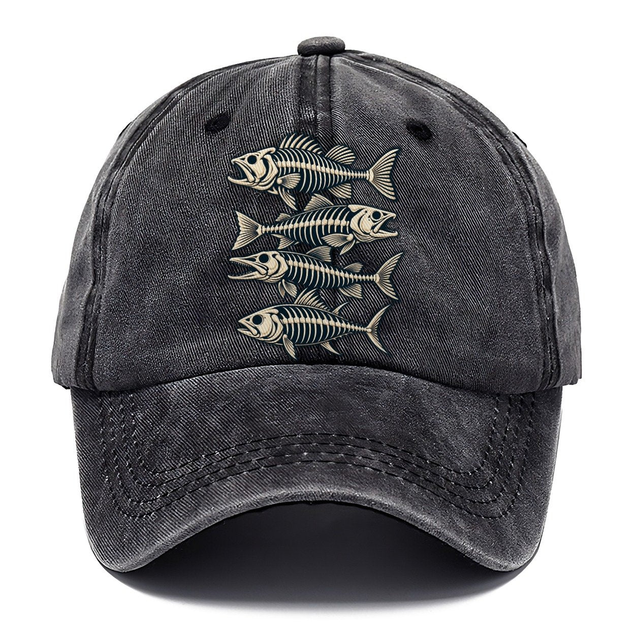 Fish Skeleton Minimal Fishing Elegant Classic Cap – Graphite