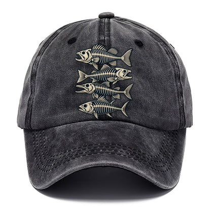 Fish Skeleton Minimal Fishing Elegant Classic Cap – Graphite