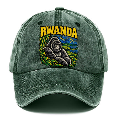 Rwanda Woodcut Badge Logo Classic Cap – Forest Mist