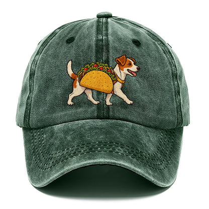 One Jack Russell Terrier In Halloween Costume Taco Costume With Lettuce And Tomato Felt Bits Halloween Dog Parade Classic Cap – Forest Mist