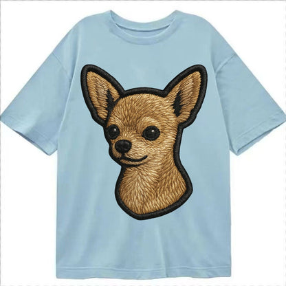 Chihuahua Front Facing Embroidered Portrait 78ceab Classic T-shirt – Light Blue