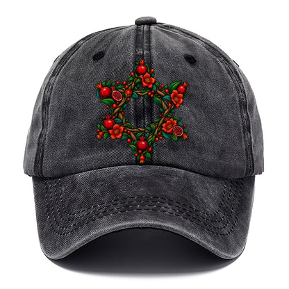 Star Of David Floral Bloom Judaism Heritage Classic Cap – Graphite