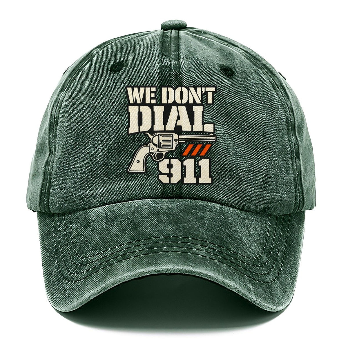 Utility Stencil We Don't Dial 911 Classic Cap – Forest Mist