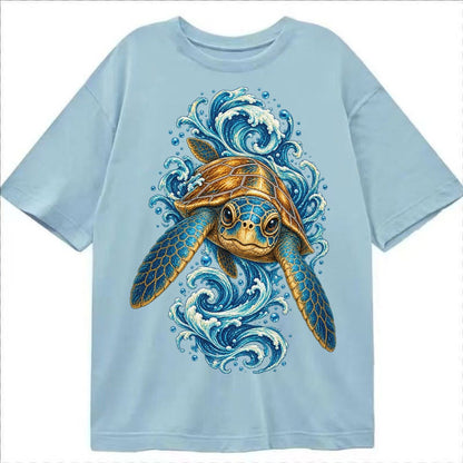 Ornate Sea Turtle Classic T-shirt – Light Blue