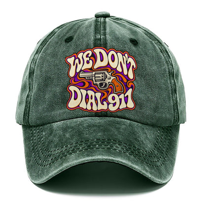 Psychedelic Frontier We Don't Dial 911 Classic Cap – Forest Mist