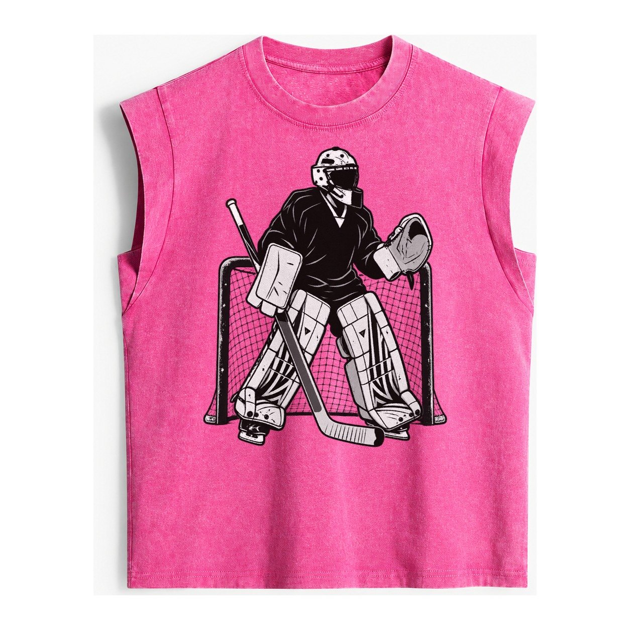 Hockey Goalie Vintage Washed Tank – Pink