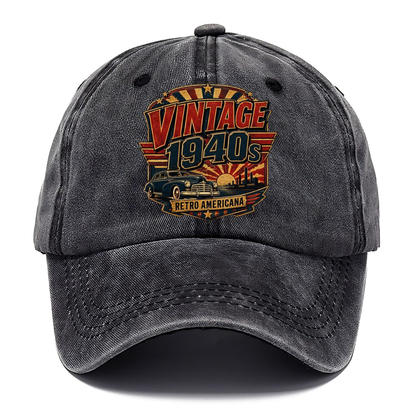 Vintage 1940S Retro Americana Classic Cap – Graphite