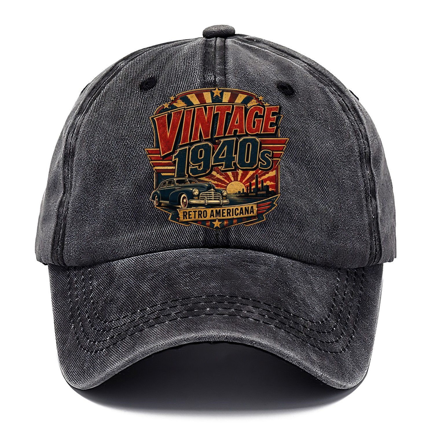 Vintage 1940S Retro Americana Classic Cap – Graphite