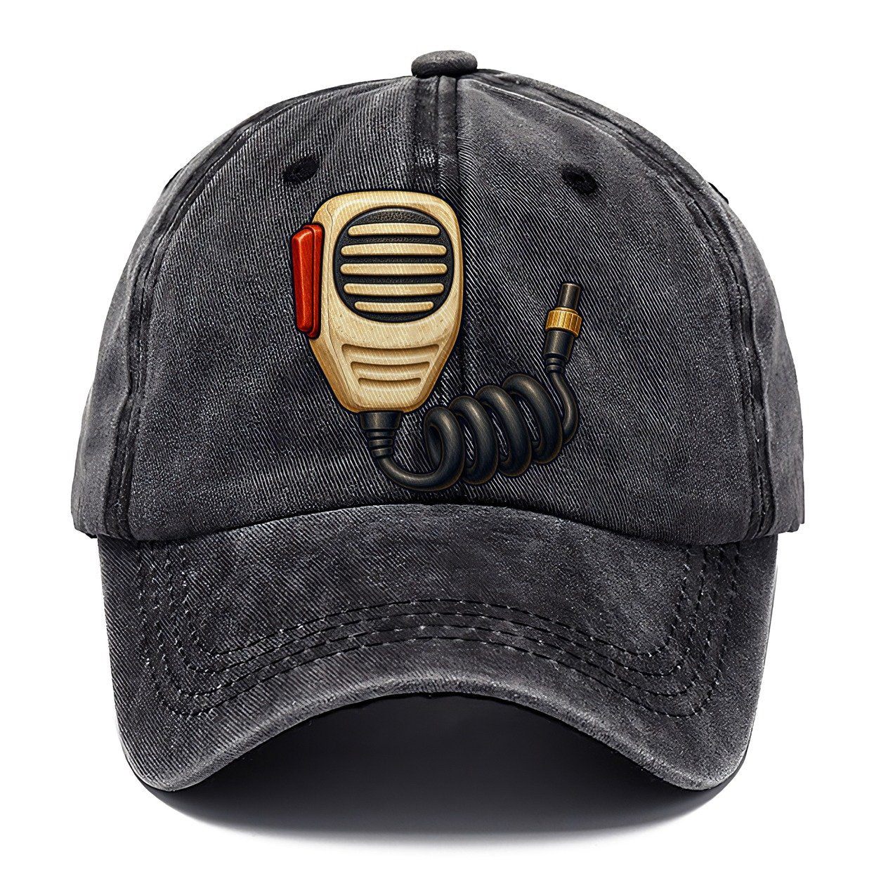 Hand Mic And Coiled Cord Amateur Radio Classic Cap – Graphite