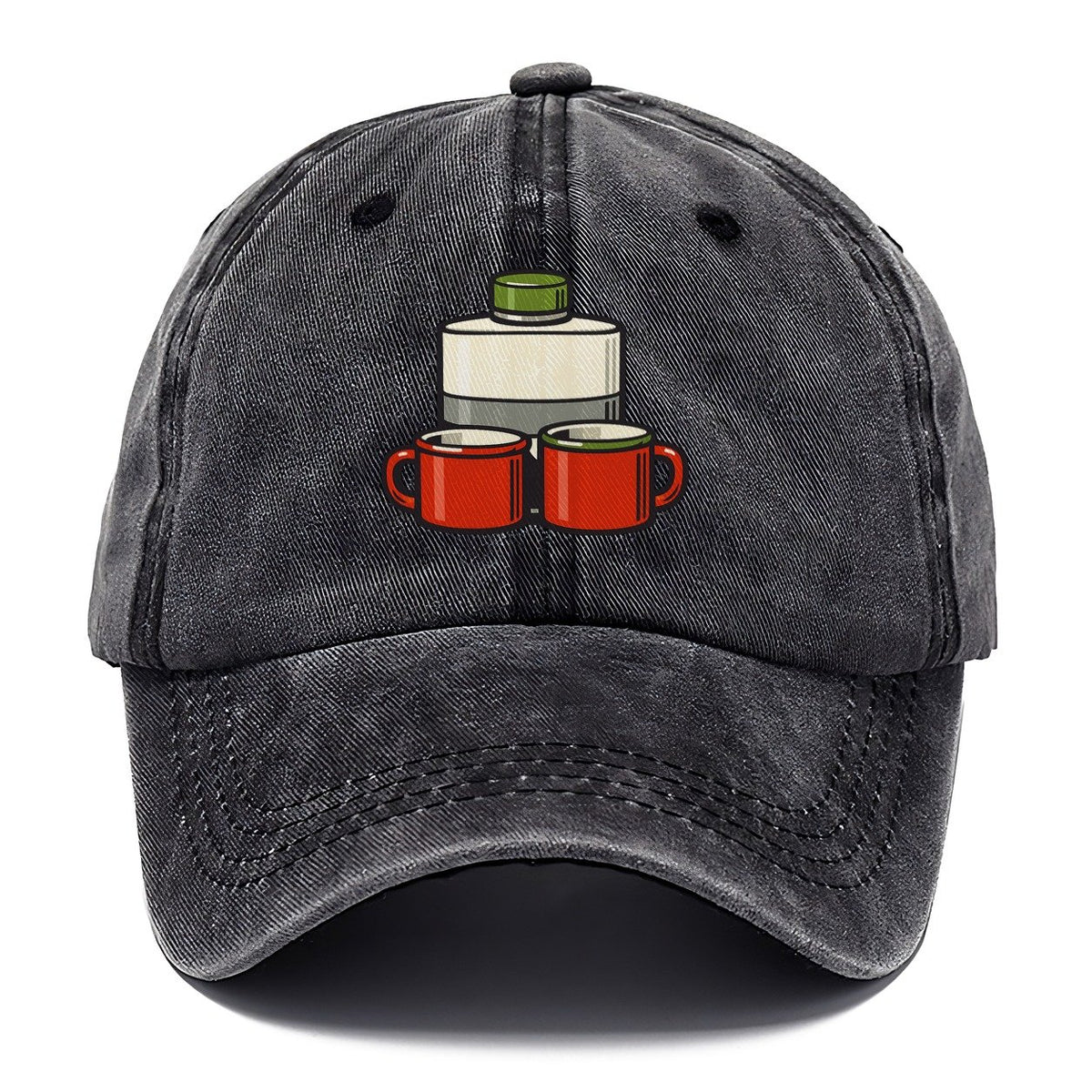 Flask And Two Mugs Geocaching Classic Cap – Graphite