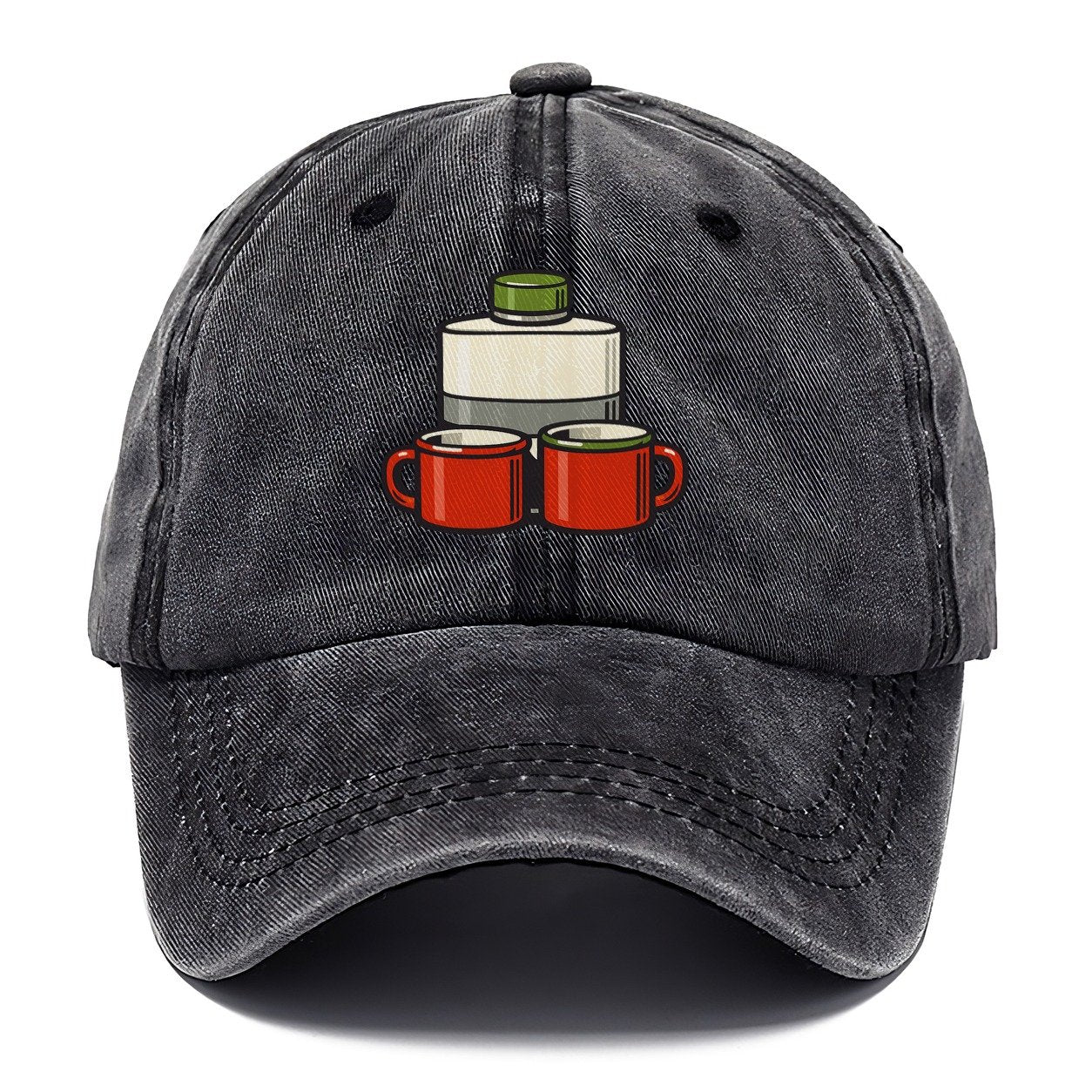 Flask And Two Mugs Geocaching Classic Cap – Graphite
