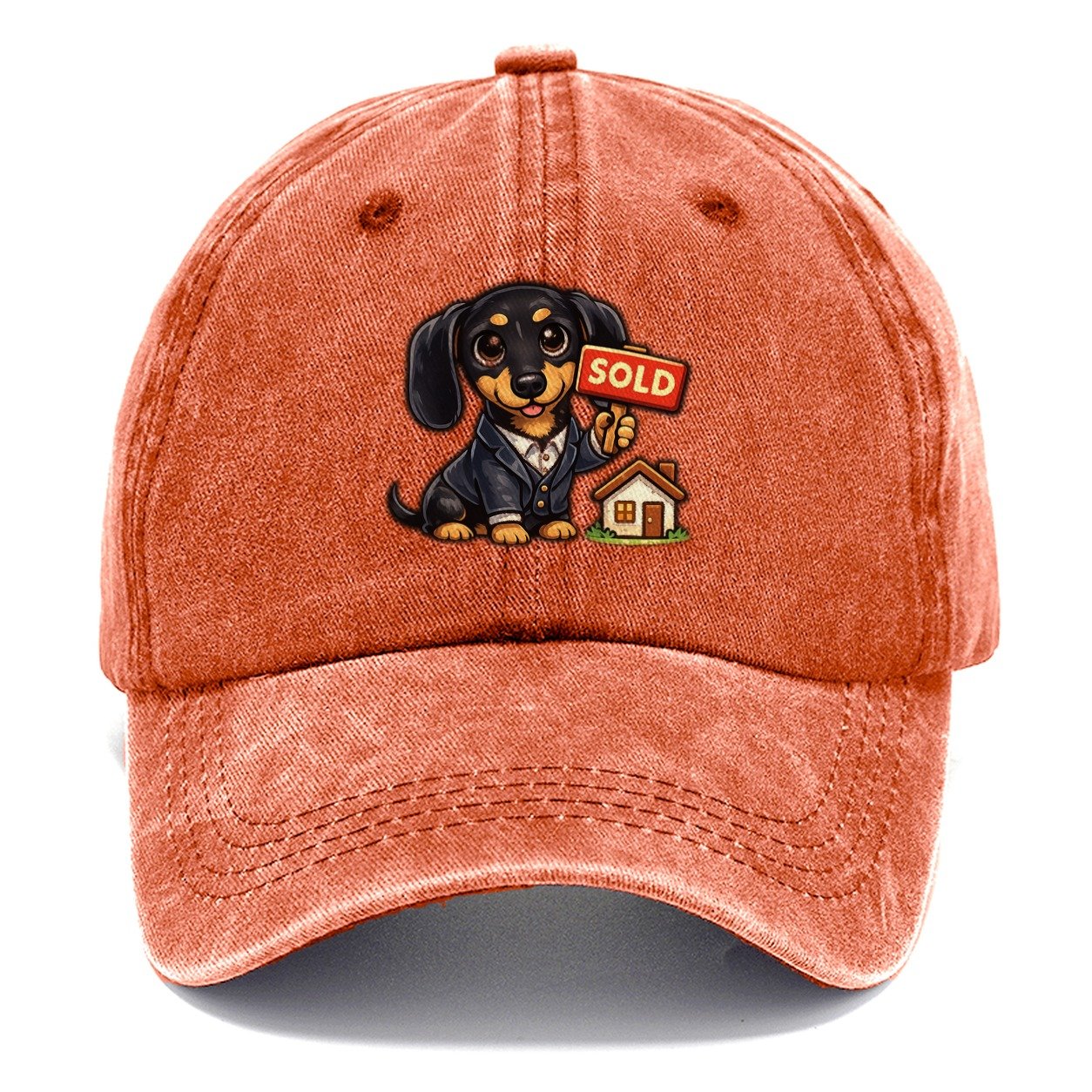 Dachshund Realtor Sold Sign Classic Cap – Terracotta Clay