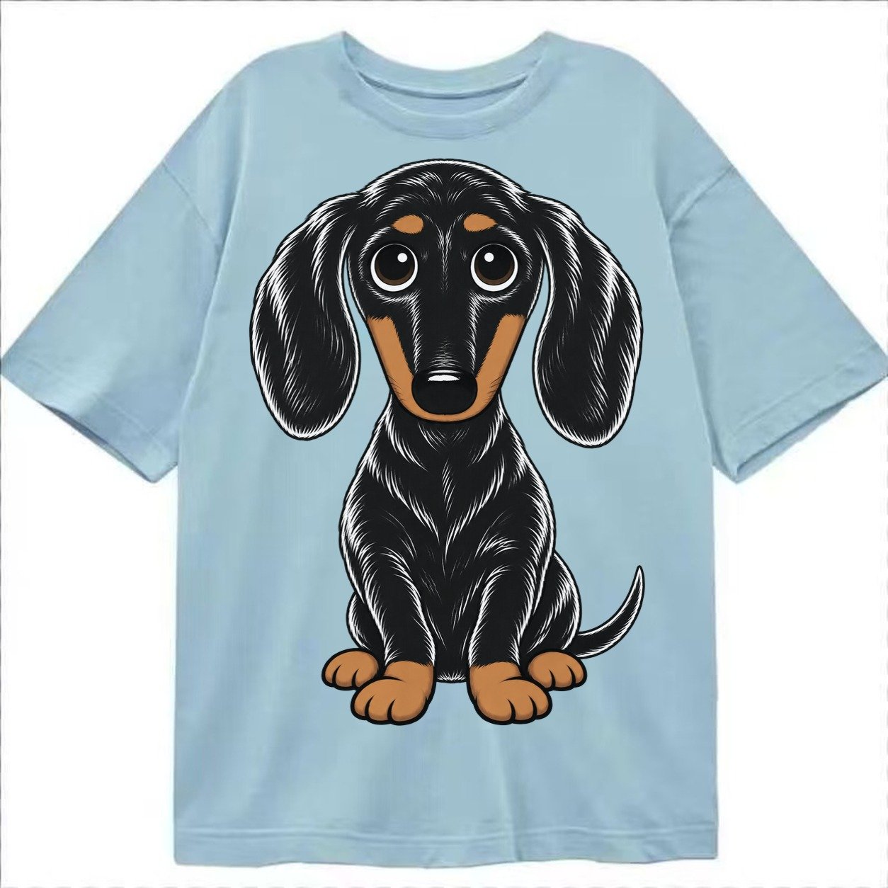 Retro Dachshund Classic T-shirt – Light Blue
