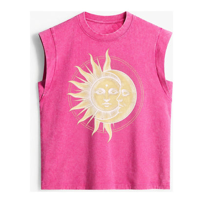 Celestial Harmony Vintage Washed Tank – Pink