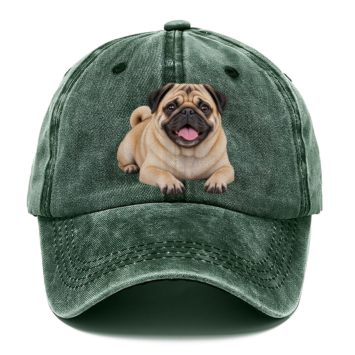 Pug Lying Down Top Breeds Classic Cap – Forest Mist