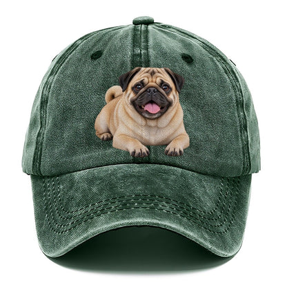 Pug Lying Down Top Breeds Classic Cap – Forest Mist