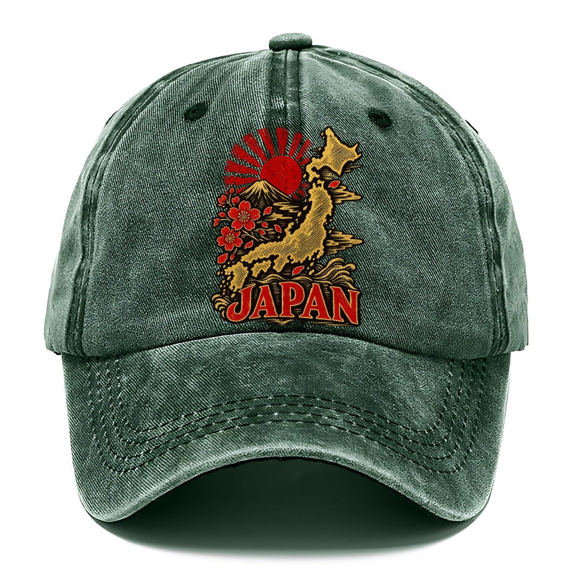 JAPAN Mount Fuji Sakura Map Classic Cap – Forest Mist