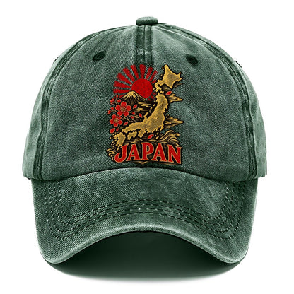 JAPAN Mount Fuji Sakura Map Classic Cap – Forest Mist