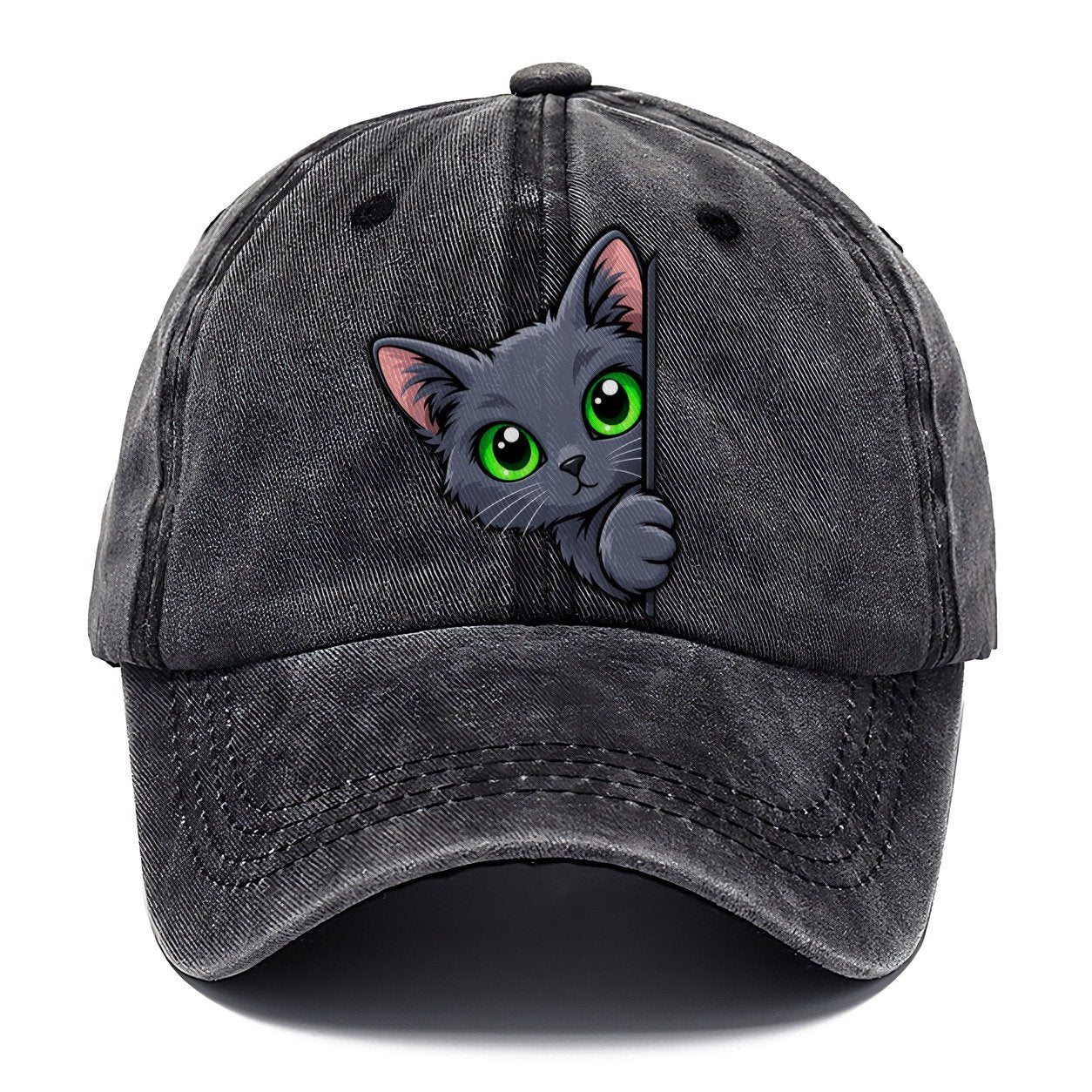 Russian Blue Side Peek Peeking Cats Classic Cap – Graphite