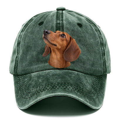 Dachshund Upturned Nose Character Club Classic Cap – Forest Mist