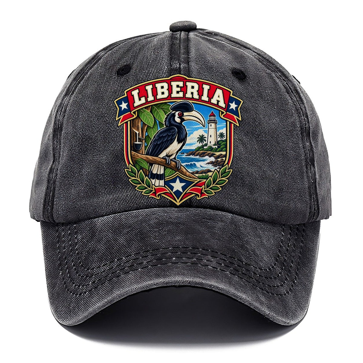 Liberia Retro Badge Country Logos Classic Cap – Graphite