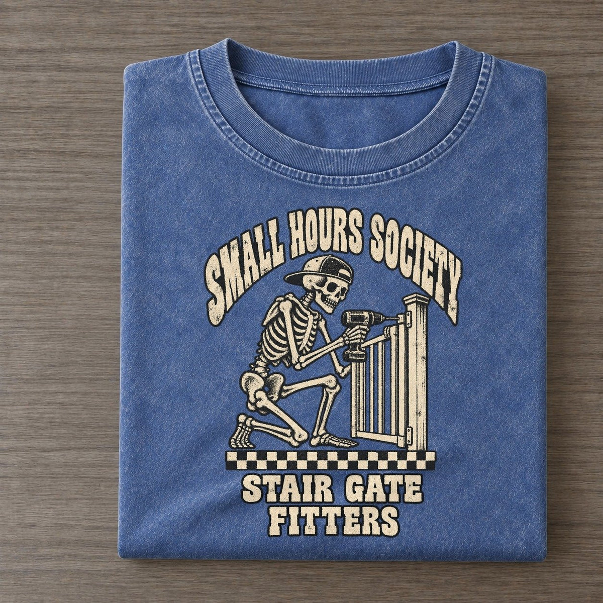 Gate Builder Small Hours Society Vintage T-shirt – Washed Blue