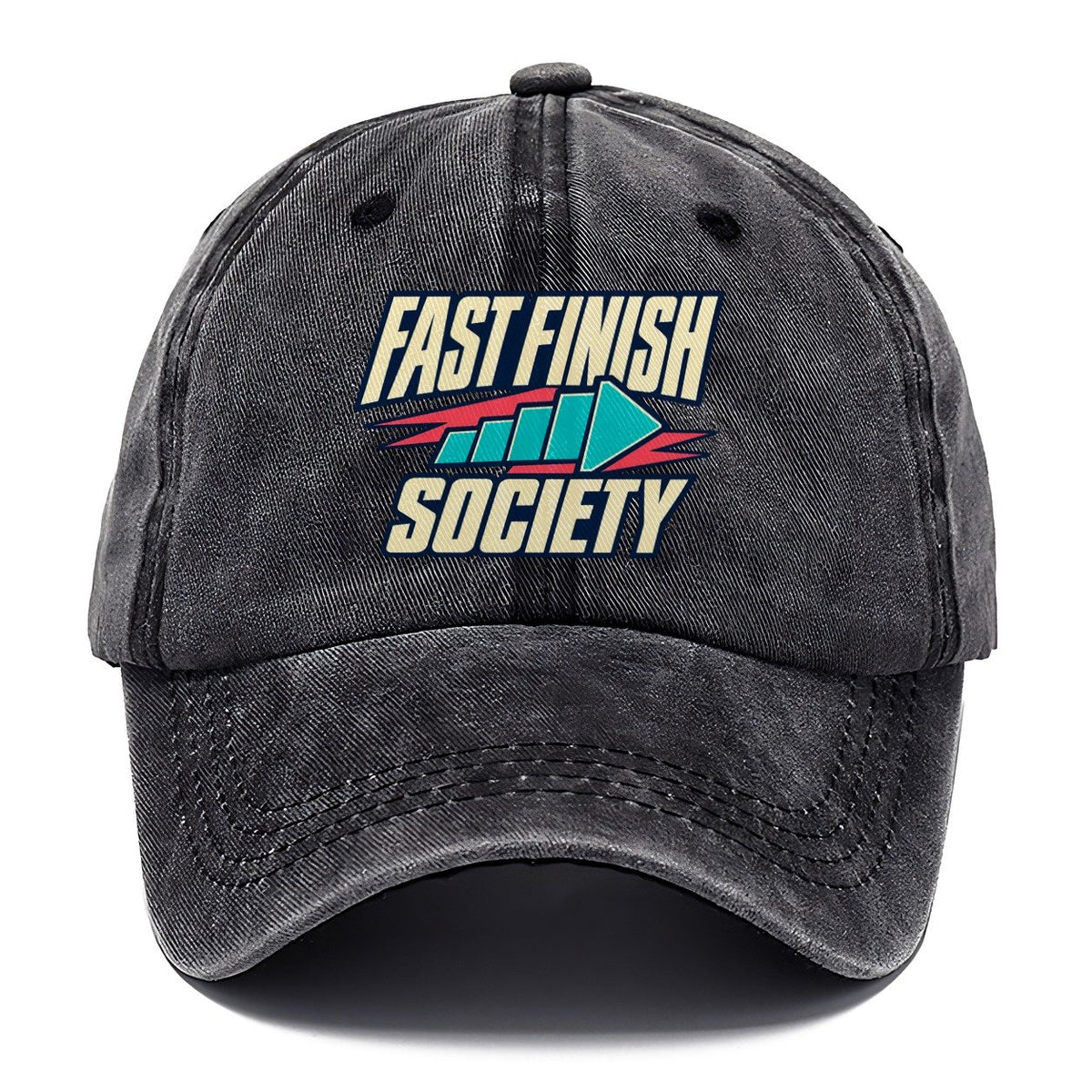Fast Finish Society 90S Running Clubs Classic Cap – Graphite