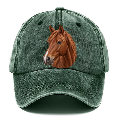 Chestnut Horse Gentle Muzzle Pastimes Companions Classic Cap – Forest Mist