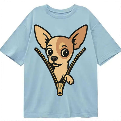 Chihuahua Apple Head Large Pointed Ears Big Round Eyes Tiny Classic T-shirt – Light Blue