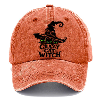 Crazy Cat Witch Slogan Witch Magic Classic Cap – Terracotta Clay