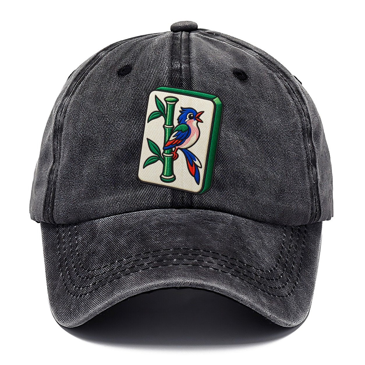 Bamboo Songbird Mahjong Game Night Classic Cap – Graphite