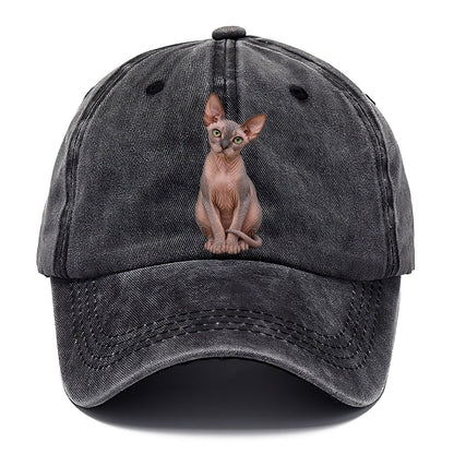 Sphynx Seated Portrait Realistic Cat Portrait Classic Cap – Graphite