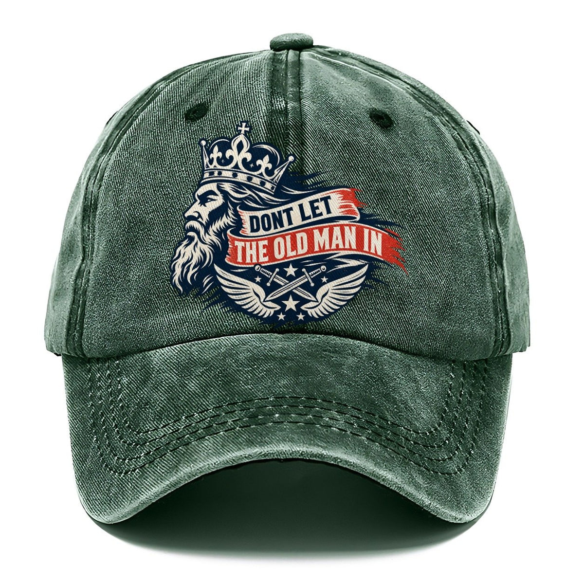 Don't Let The Old Man In Crowned King Classic Cap – Forest Mist