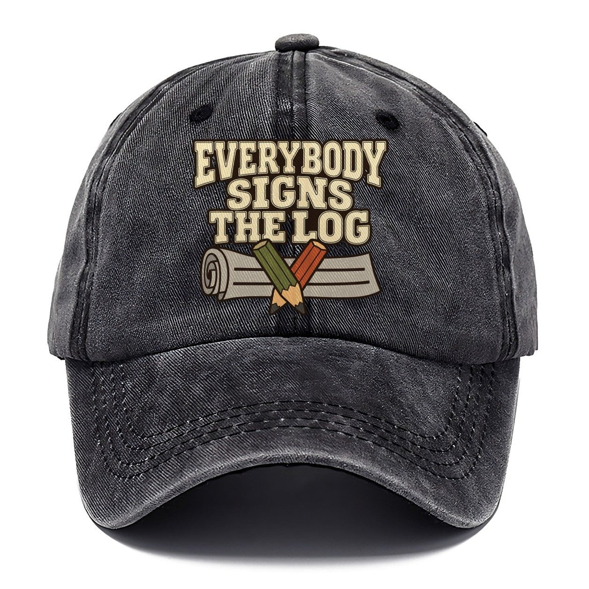 Everybody Signs The Log Geocaching Classic Cap – Graphite