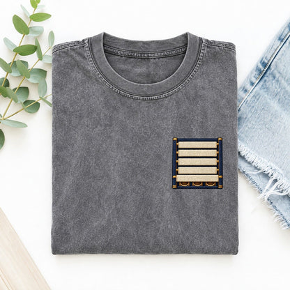 Marimba Rising Bars Left Chest Vintage T-shirt – Grey