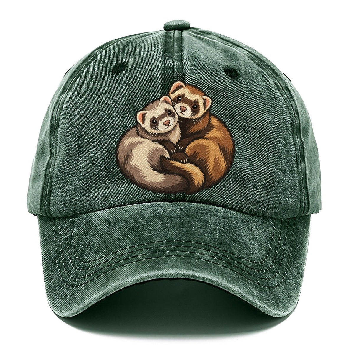 Ferret Pair Curl Small Pet Logos Classic Cap – Forest Mist