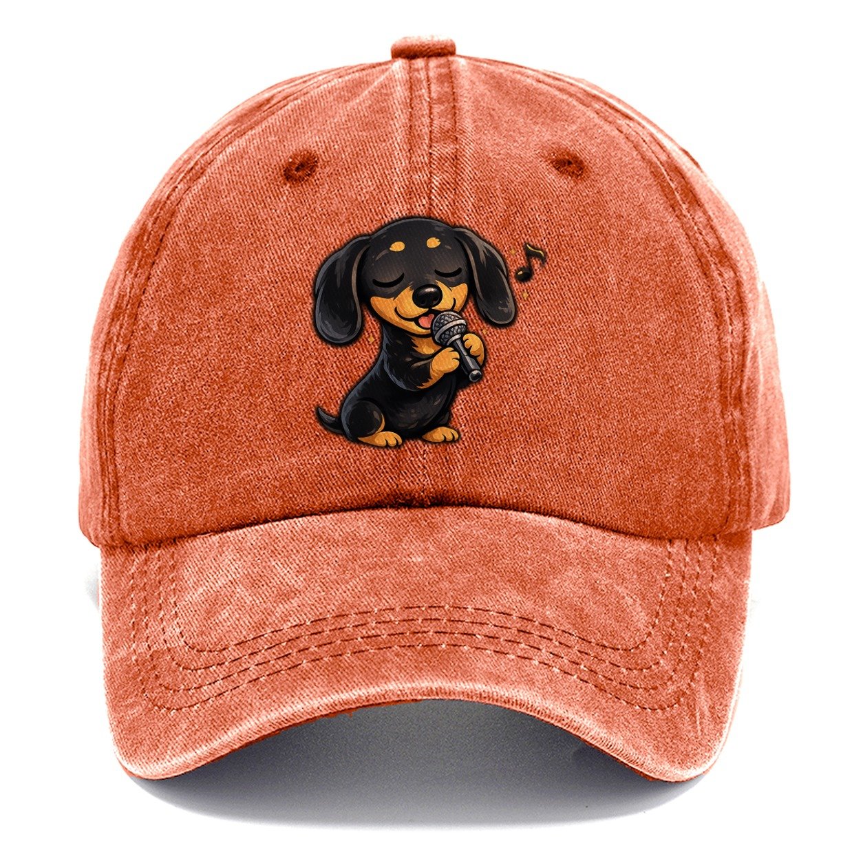 Singing Dachshund Karaoke Classic Cap – Terracotta Clay