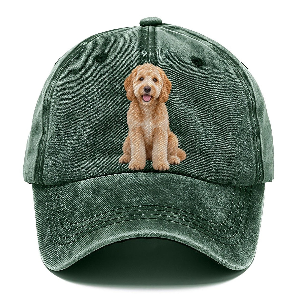 Goldendoodle Sitting Top Breeds Classic Cap – Forest Mist