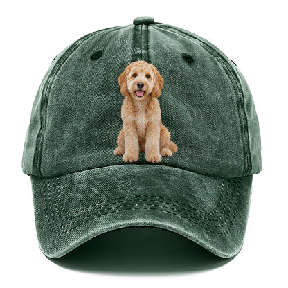 Goldendoodle Sitting Top Breeds Classic Cap – Forest Mist