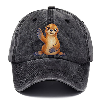 Sea Lion Front Flipper Wave Sea Sprite Classic Cap – Graphite