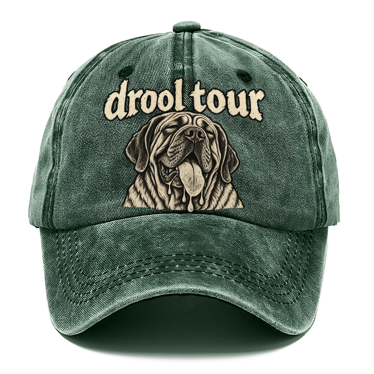 A Heavy Jowled Mastiff Head Panting With The Tongue Out Bark For Me Classic Cap – Forest Mist