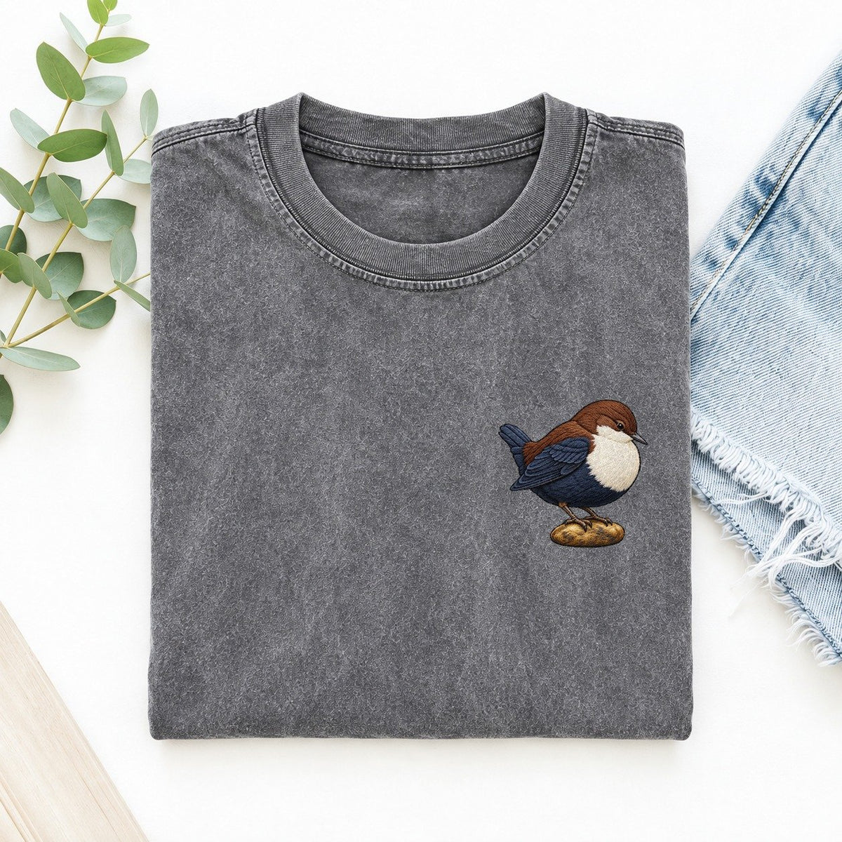 Dipper River Poise Left Chest Vintage T-shirt – Grey