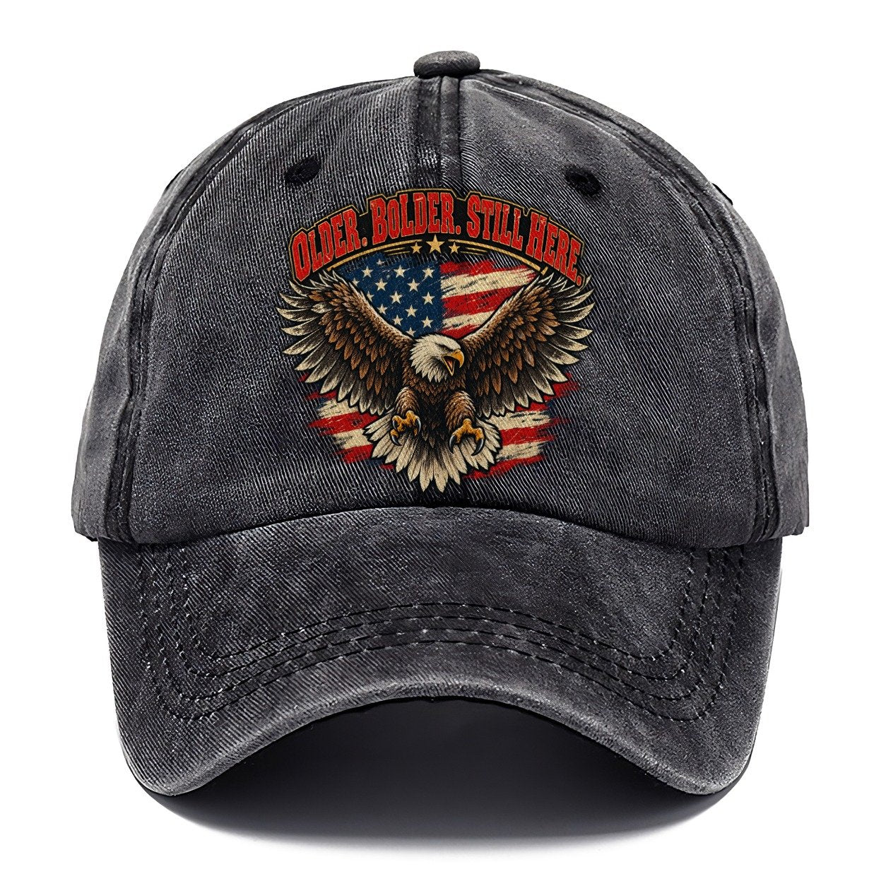 Older Bolder Still Here Old Man Strong Classic Cap – Graphite