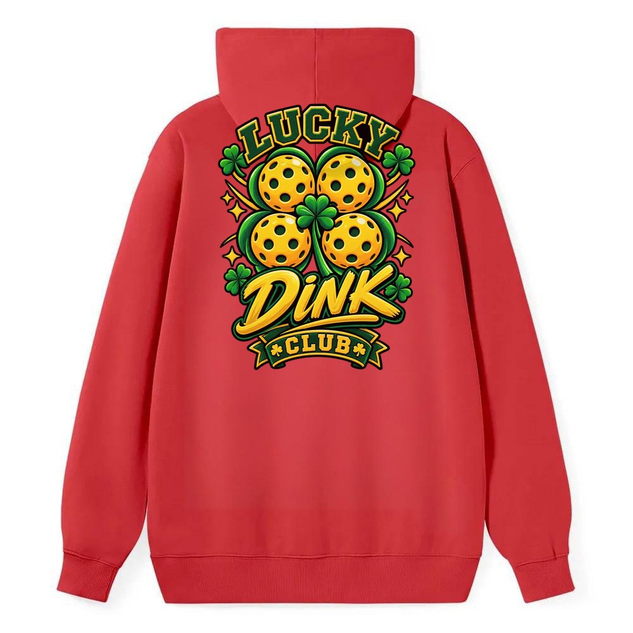 Lucky Dink Club Pickleball Life Classic Pullover Hoodie – Red