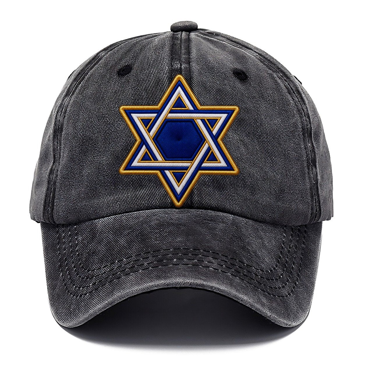 Star Of David Embroidered Patch Judaism Heritage Classic Cap – Graphite