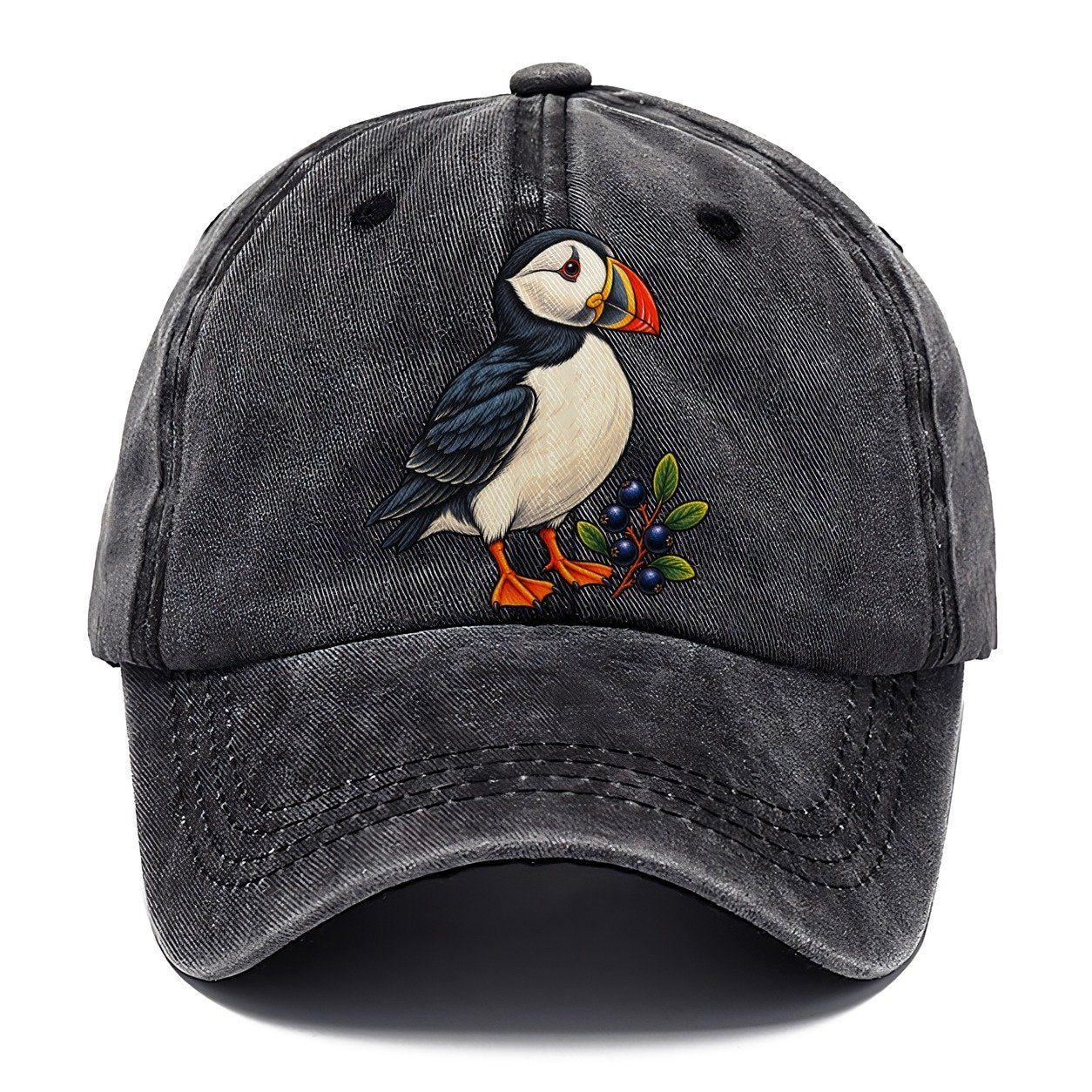 Atlantic Puffin And Crowberry Canada Cultural Icons Classic Cap – Graphite