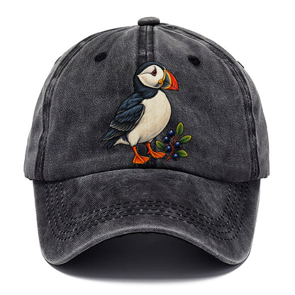 Atlantic Puffin And Crowberry Canada Cultural Icons Classic Cap – Graphite