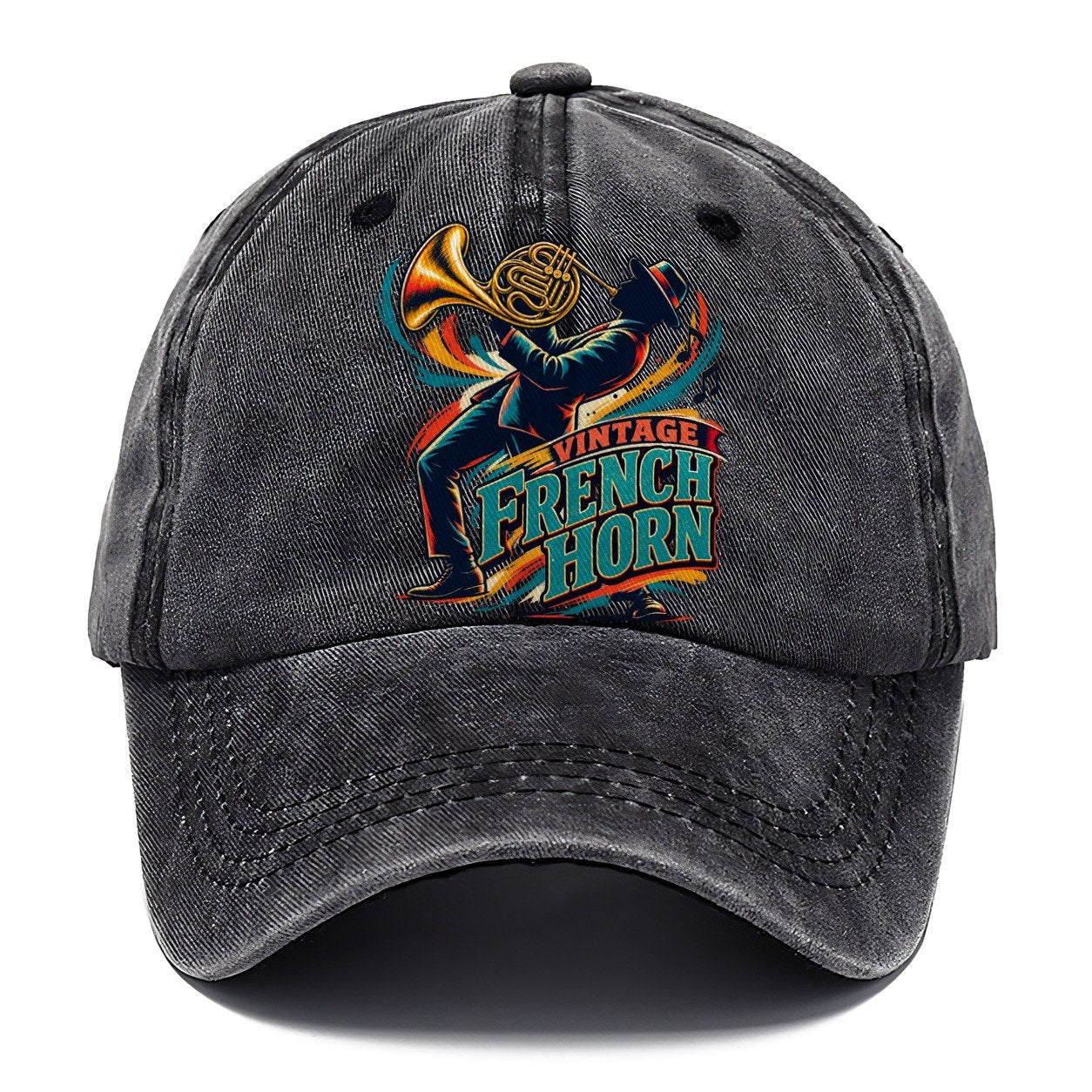 Vintage French Horn Music Instruments Classic Cap – Graphite
