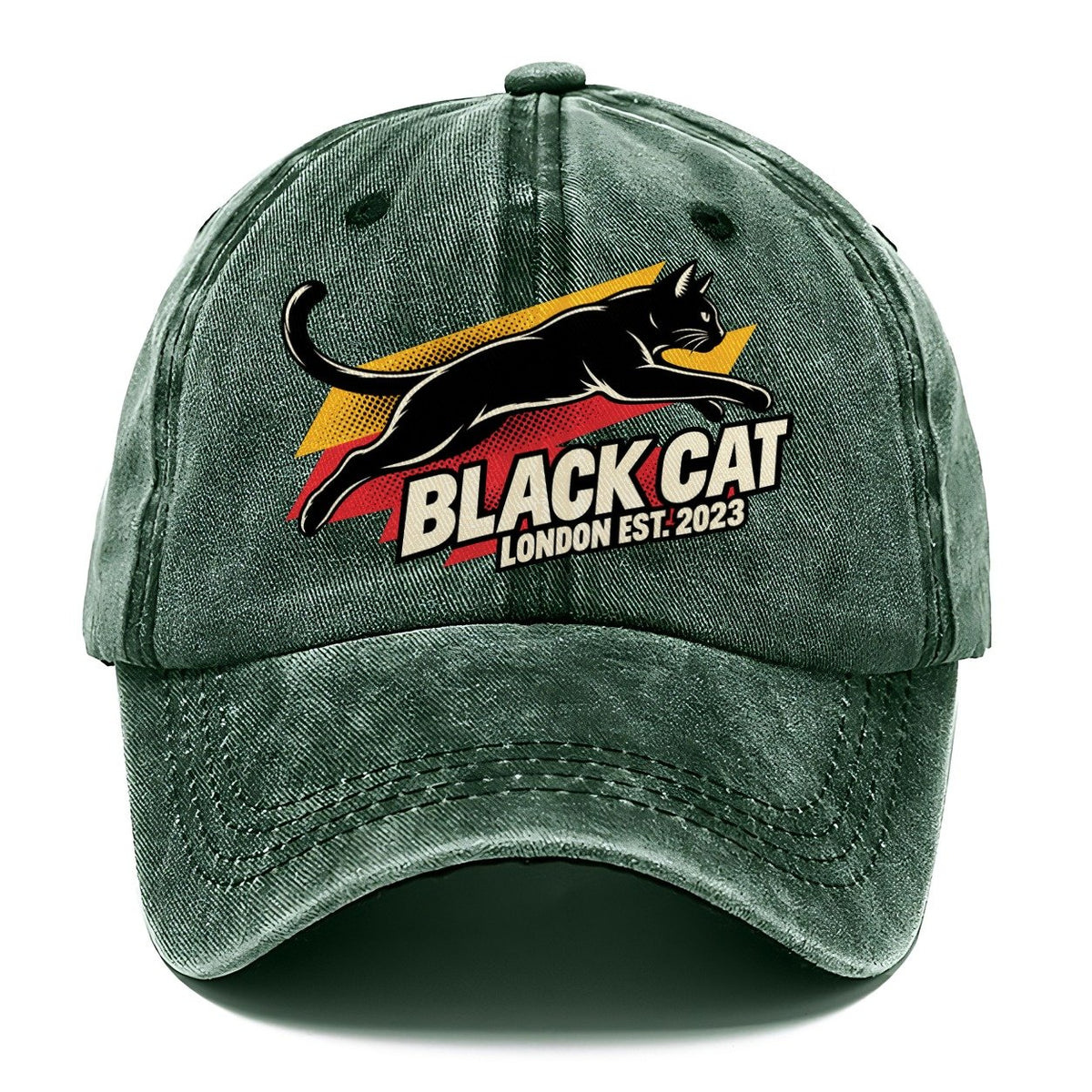 Black Cat London Pop Art Classic Cap – Forest Mist